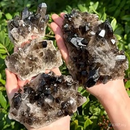 Natural Home Crystal Cluster Crystal Cluster Ornaments Donghai Crystal Cluster Rough Stone Black Tea