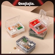 Pill Organizer 4 Compartment Moisture-Proof Travel Pill Medicine Box&amp;Pill Cutter