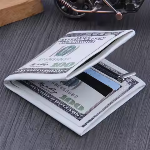 Men Money Canvas Wallets Credit ID Card Holder Bags Purses Currency Notes Pattern Insert Picture Cas