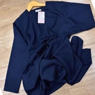Maliha abaya muslimah stripe navy blue
