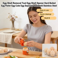 Egg Shell Opener Hard Boiled Egg Peeler Egg Cube Egg Separator Handheld Stainless Steel Eggshell Bre