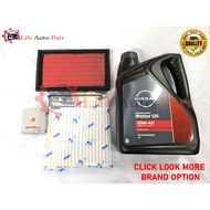 (ENGINE OIL+OIL FILTER+AIR FILTER+AIRCOND FILTER) NISSAN 10W40 Engine Oil (Livina/Latio/Sylphy/NV200