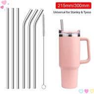 1Pcs Cup Straw, 6mm 8mm Straight Bent Stainless Steel Straws, Reusable Drinking Silver Replacement Straw for  30oz 40oz Tyeso Cup