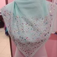 Tudung Bawal Manik Keliling Tabur Lebat Bedooh