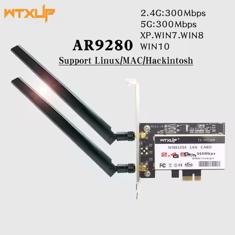 Dual band Atheros AR9280 AR5BDT92 802.11a/b/g/n 300Mbps WIFI Card PCI express PCI-e WiFi Adapter For