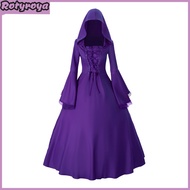 Women Gothic Hooded Witch Dress Vintage Medieval Victorian Dress Halloween Renaissance Cosplay Gown 