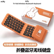 Miffy Three Foldable Wireless Bluetooth Keyboard Foldable Portable Silent Notebook Ultra-Thin Small 