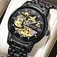 Jam Tangan Pria Otomatis Asli Awet Hidup Diamond Mechanical Diamond Mesin Transparan Mekanik Tahan A