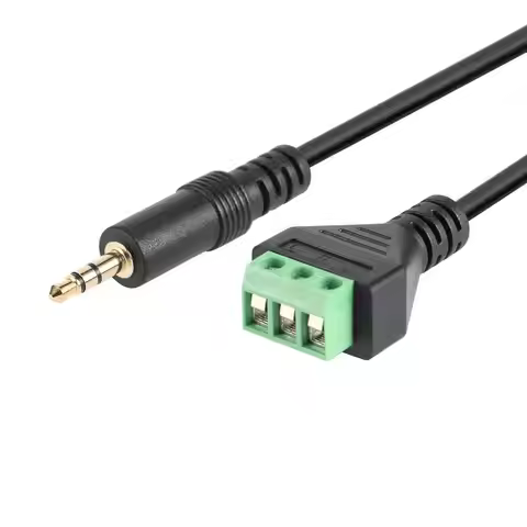 3.5mm 3 Pole Male Plug To 3Pin AV Screw Audio Video Shield Gold-plated Balanced Male To AV 3-Screw B