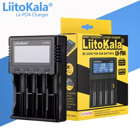 LiitoKala Lii-PD4 4 slot LCD 18650 Battery Charger for 1.2V 3.7V Li-ion 18650/18500/16340/26650/2170