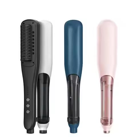 Portable Hair Straightener Fast PTC Heating Hot Comb With Steam Nano Spray Electric Straightening Sm