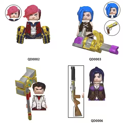 LoL Building Blocks Hot Game Cosplay Arcane Figures Jinx Vi Jayce Caitlyn Victor MEL Bricks Toys For
