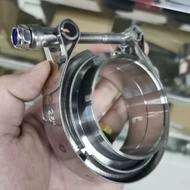 High quality exhaust stainless steel v-band clamp with flange 4 3.5 3 2.5 2 inch v band clamp and fl