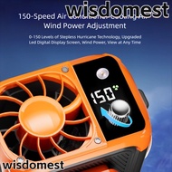 WISDOMEST Waist-mounted Fan, LED Flashlight Portable Outdoor Camping Fan, Fashion Adjustable Speed U