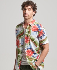 Superdry Short Sleeve Hawaiian Shirt - Optic Banana Leaf