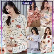 READY STOCK Piyama Wanita Pakaian Tidur Set Lengan Panjang dan Seluar Panjang Baju Tidur Wanita Piya