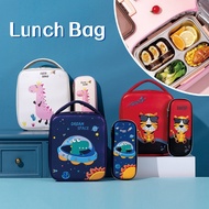 Kids Lunch Bag PU Leather 3D Cartoon Cute Thermal Picnic Bag kids Portable Food Storage Bag