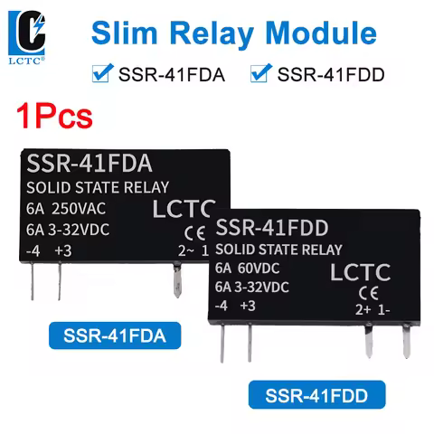 LCTC SSR Solid State Relay Mini Relay DC To AC DC To DC SSR-41FDA SSR-41FDD Non-contact Relay 6A 3-3
