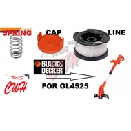 GL4525 Grass Trimmer SPARE PART COVER CAP SPRING STRING 10METER 1.5MM Black Decker A6481 SPOOL NYLON