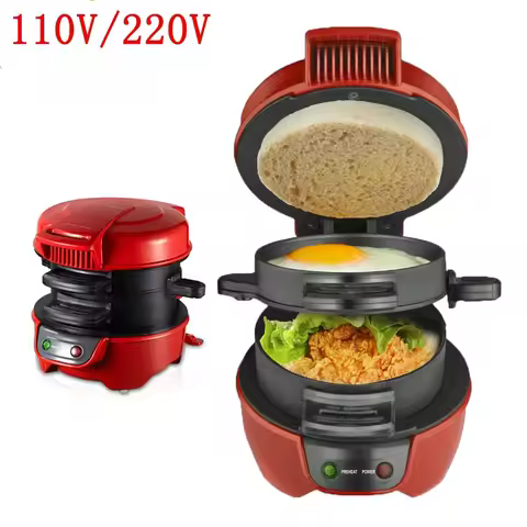 Household Breakfast Machine Hamburg Sandwich Maker With Egg Cooker Ring Machine Bread Sandwich Waffl