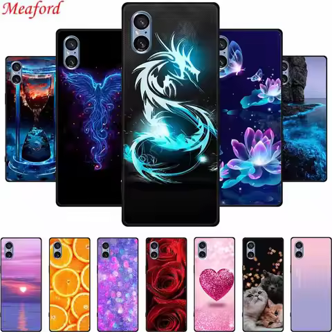 For Sony Xperia 10 VI 2024 Phone Case Fashion Pictures Black Silicone Soft Back Cover Cases For Sony