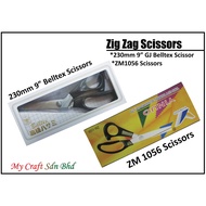 [Ready Stock] Gunting Zig Zag | Gunting Gigi | 230mm 9" GJ Belltex Scissor | ZM1056 Scissor | Guntin