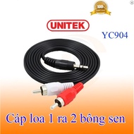 Cable 3.5 to 2 lotus heads Unitek YC-904. Unitek YC-904 Speaker Cable (1 3.5mm head to 2 AV heads 1.
