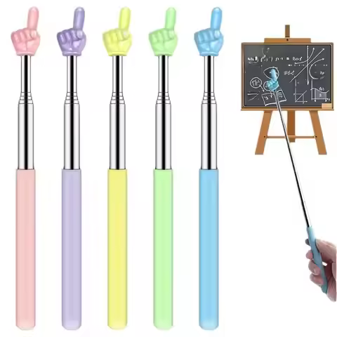Retractable Teacher Pointer Finger Design StainlessSteel Telescopic School Teaching Pointer Stick Te