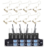 8 Channel UHF Wireless Earset Headset Microphone System Condenser Performance