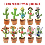 Dancing Cactus Repeat Talking Toy Electronic Plush Toys Can Sing Record Lighten Battery USB Charging Early Education Fun