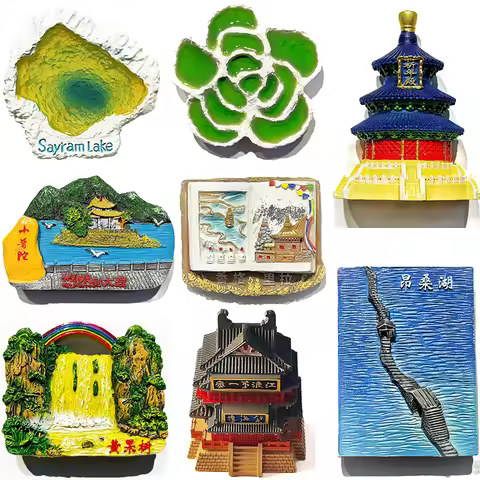 China Shangri La Dali Beijing Qinghai Fridge Magnets Asia Travel Souvenir 3D Refrigerator Sticker Ho