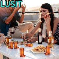 LUSIT 1/10Pcs Mini Cowboy Boot Glasses, Transparent Plastic Western Cowboy Glasses,  1 Oz Shot Glass