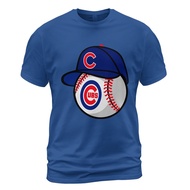 Chicago Cubs With Emblem T-Shirt Men Cool Casual Pride