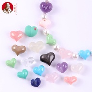 Natural Crystal Fart Peach Beads Accessories diy Bracelet Loose Beads Crystal Loose Beads Heart Bead