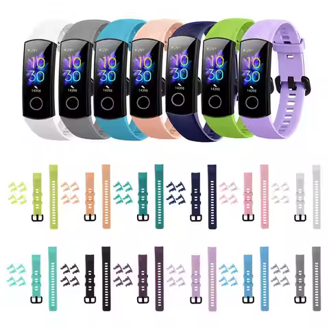 Watchband For Honor Band 5 4 Colorful Soft Silicone Strap Replacement Wristbands For Huawei Honor Ba