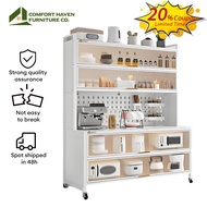 Comfort Haven Furniture Co.Kitchen Cabinet Storage Rack Dapur Rak With Doors&Wheels Almari Dapur储物柜