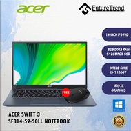 Acer Swift 3 (SF314-59-50LL) I5-1135G7/8G/512G/14"FHD/WIN10/Iris Xe Graphics/IPS + FREE 1 PHILIPS WIRELESS MOUSE