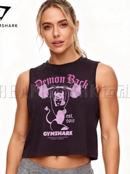 GYMSHARK Women's Sports Short Vest Yoga Lycra Fitness Training Pilates Quick-Drying Round Neck Top