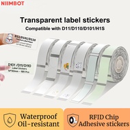 NIIMBOT D11/D110/D101/H1S Transparent Label Printing Paper Name Stickers Waterproof Self-adhesive La
