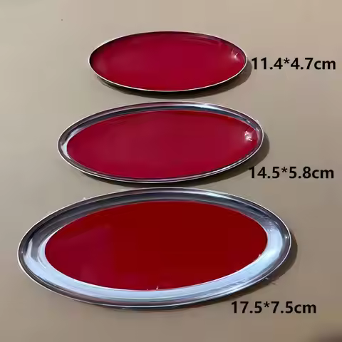 10pcs Metal Oval Car Hood Rear Trunk Emblem 115mm 145mm 175mm Blue Sticker For Fiesta Mondeo Escape 