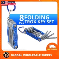 8PCS Set Multi Tool Folding Trox Star Key Lipat Bunga Allan Key Screwdriver Set Bunga Key Lock Wrenc