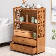 Small Tea Table Tea Side Cabinet Tea Cabinet Storage Rack Bamboo Tea Rack Tea Cake Rack Tea Set Stor