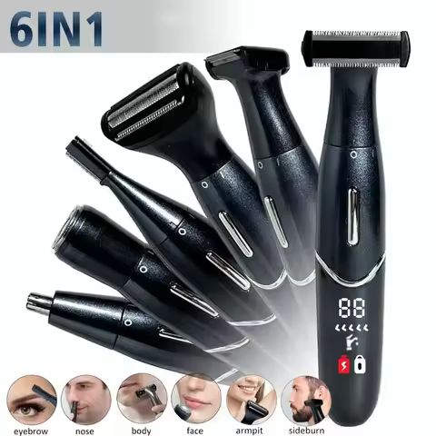 6in1 electric shaver Intimate Areas Haircut Precision Shaver Men Bikini Line Sensitive Razor Balls E