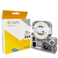 LMK label printer label tape transparent label paper 18ZTW (transparent background/white text)