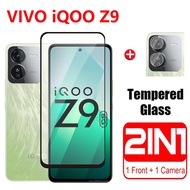 2in1 Tempered Glass For iQOO Z9 4G 5G 2024 Screen Protector Full Cover Phone Protective Film For  iQ