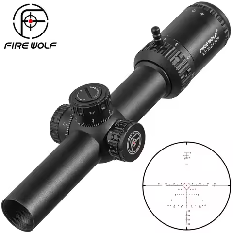 FIRE WOLF 1.5-8X24 IR SFP Scope Red&Green Illuminated Tactical Scope Lock Reset Hunting Optical Sigh