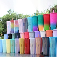 Reusable Tumbler Frosted Straw cup Black Durian Series Diamond Studded Cup Starbucks cup 710ml/24oz