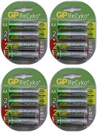 GP 16 AA NiMH Pre-Charged 1.2v 2100mAh Rechargable Batteries Recyko