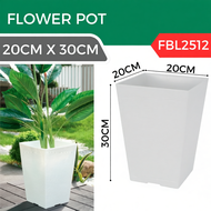FELTON Square Pot FBL2511/FBL2512 Pasu Bunga Plastic | White Brown Grey | Indoor Outdoor Plant Flowe