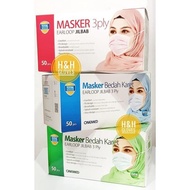 Modern Masker Jilbab / Masker Headloop 3 Ply / Masker Jilbab 3Ply